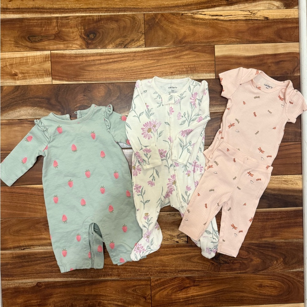 Carters Floral and Strawberry Prints